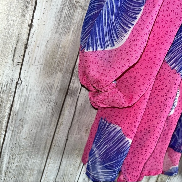 Lane Bryant Relaxed V Neck Babydoll Sheer Blouse in Batik - Picture 6 of 9